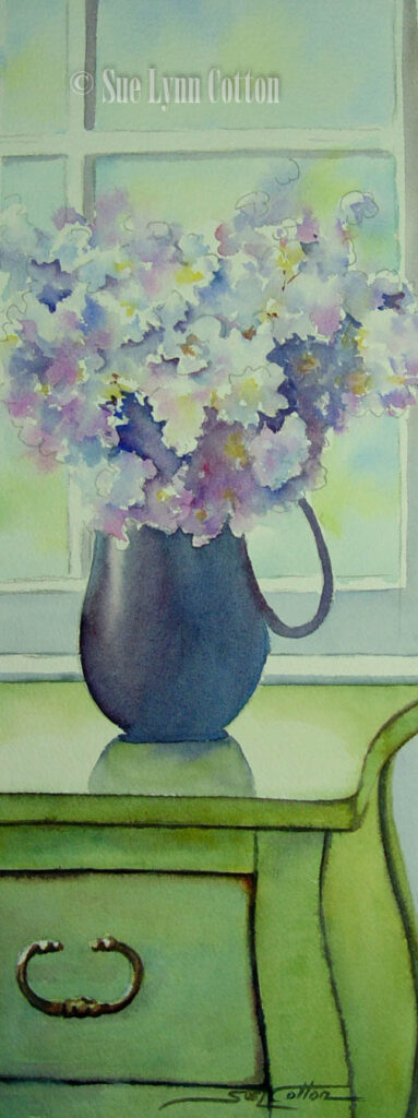 Hydrangeas on Green Chest