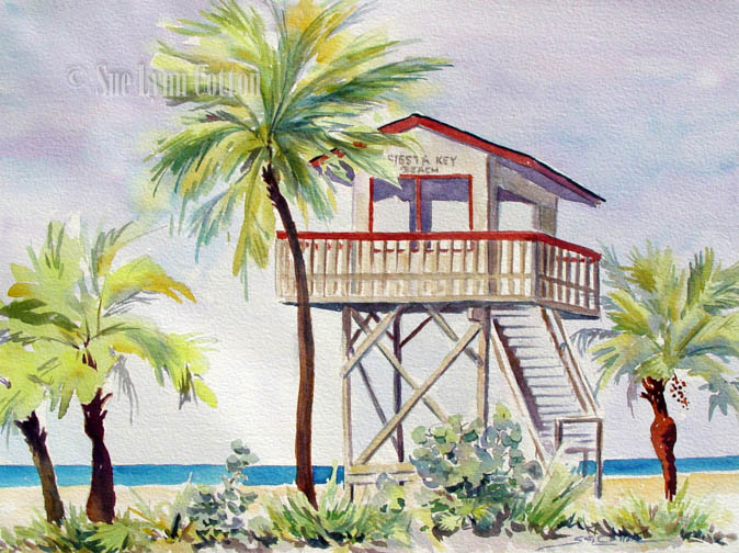 Siesta Key Beach Web Sue Lynn Cotton Watercolor Artist